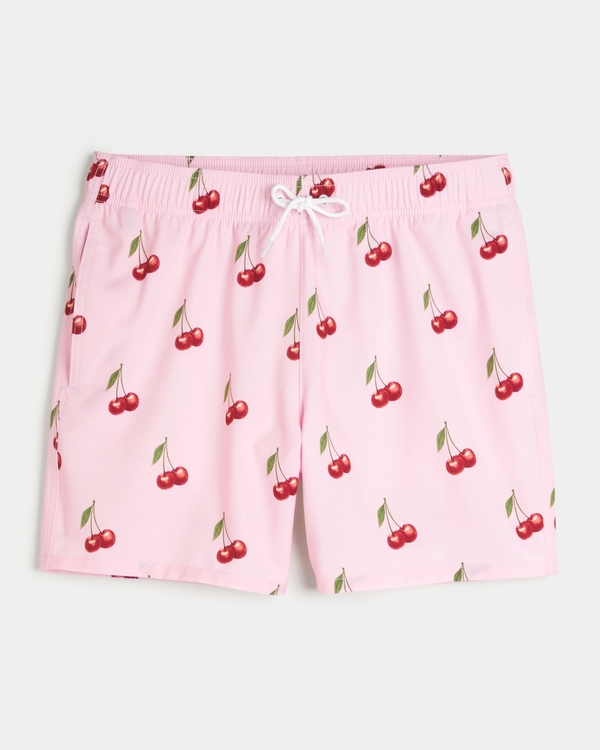 Guard Swim Trunks 5", Pink Print