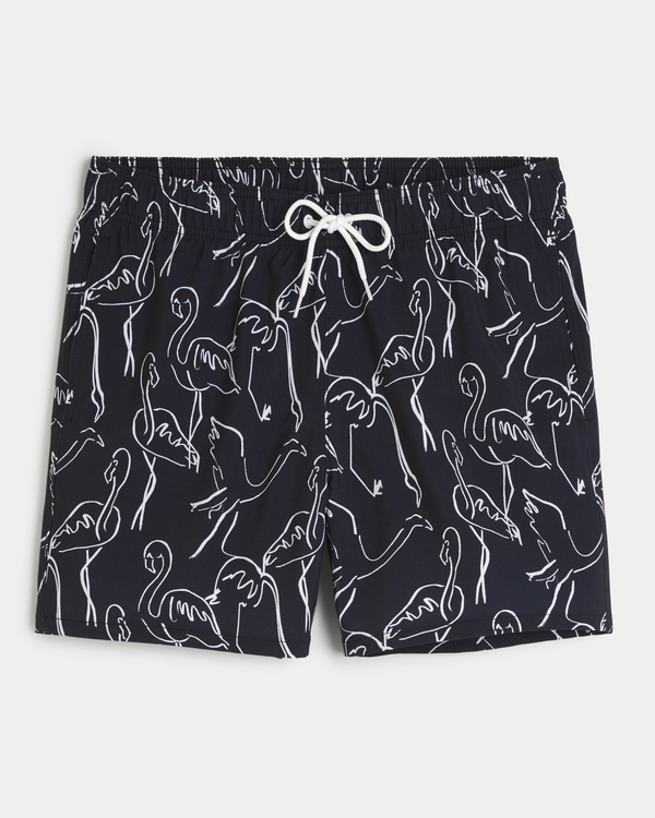 Guard Swim Trunks 5", Black Pattern