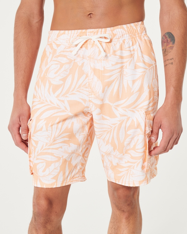 Linen Cargo Shorts for Men LUGANO. Drawstring Shorts, Elastic