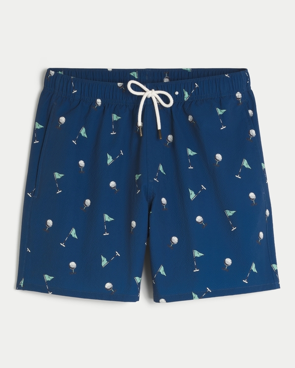 Guard Swim Trunks 6", Navy Pattern