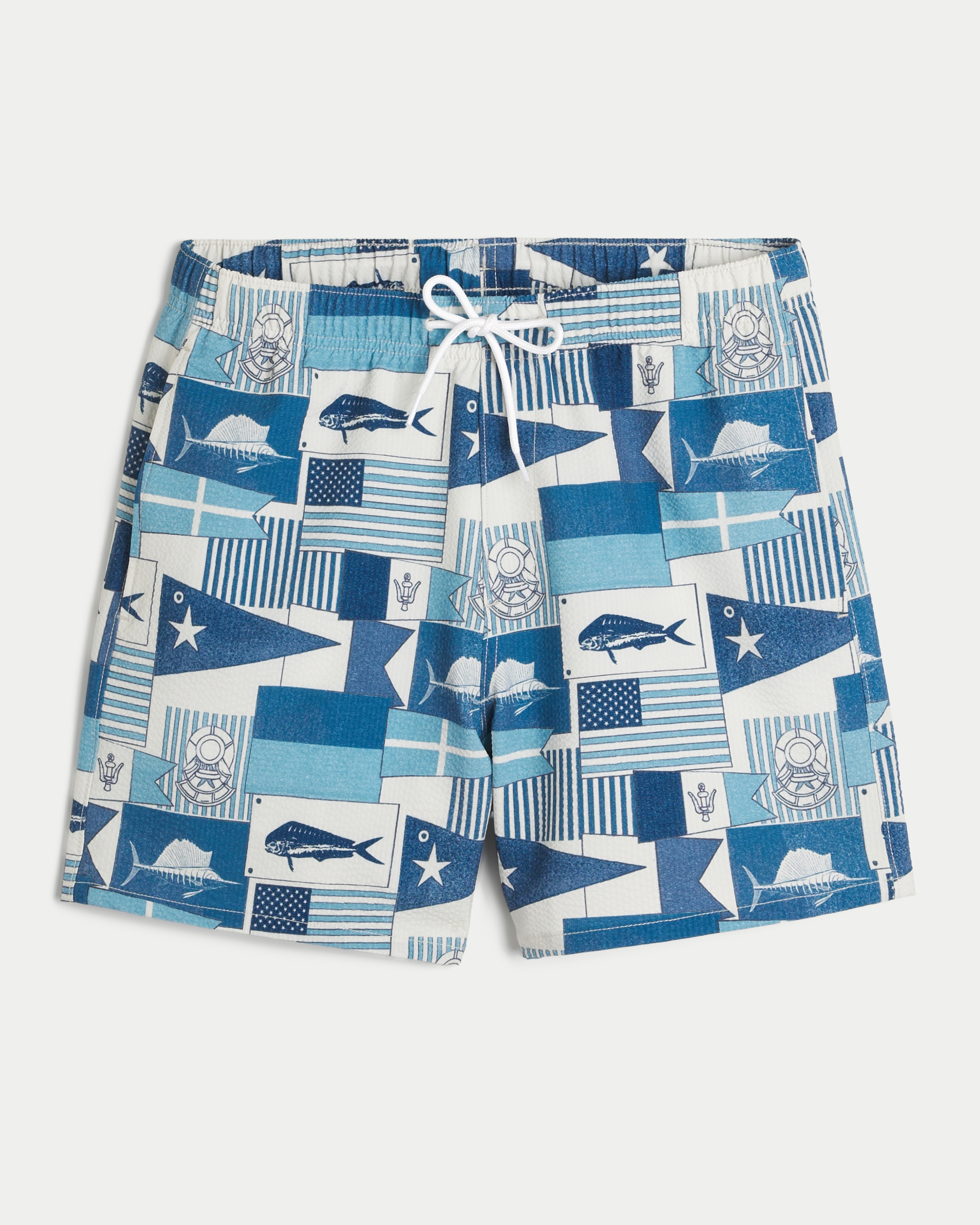 Seersucker Guard Swim Trunks 6