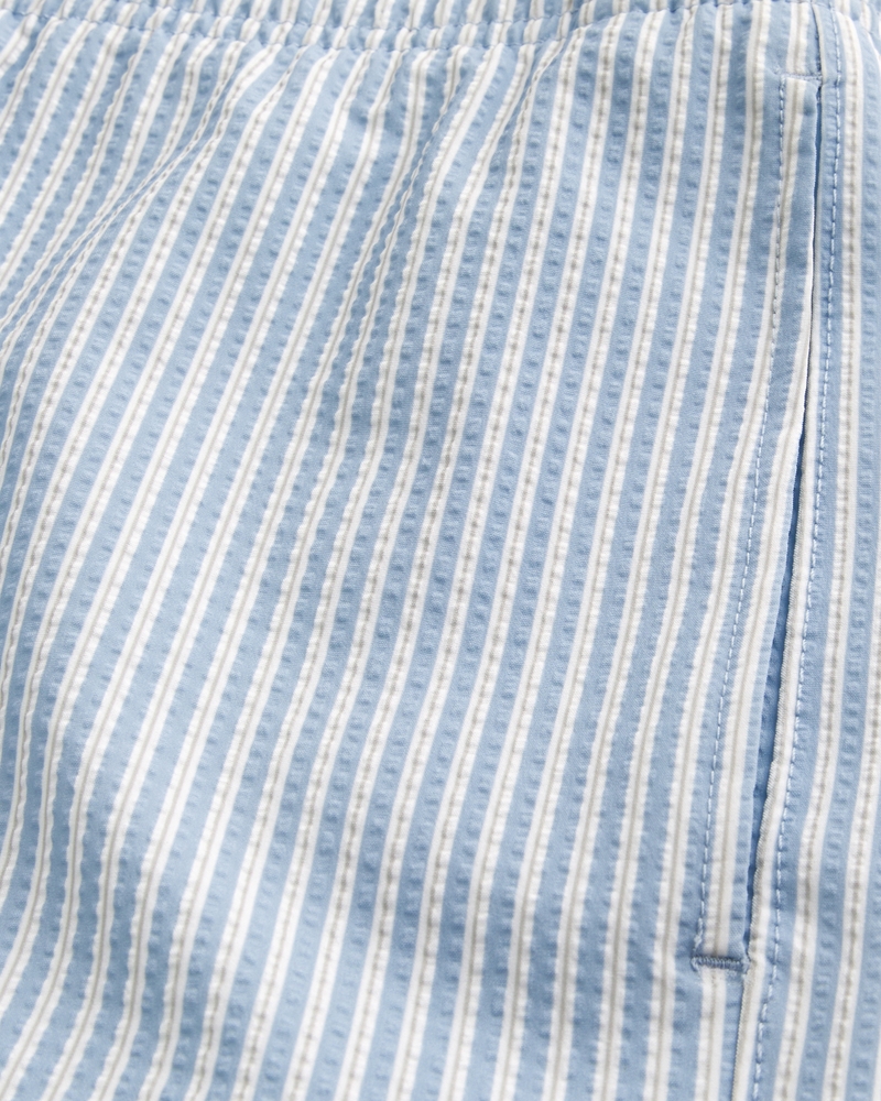 Seersucker Guard Swim Trunks 6"