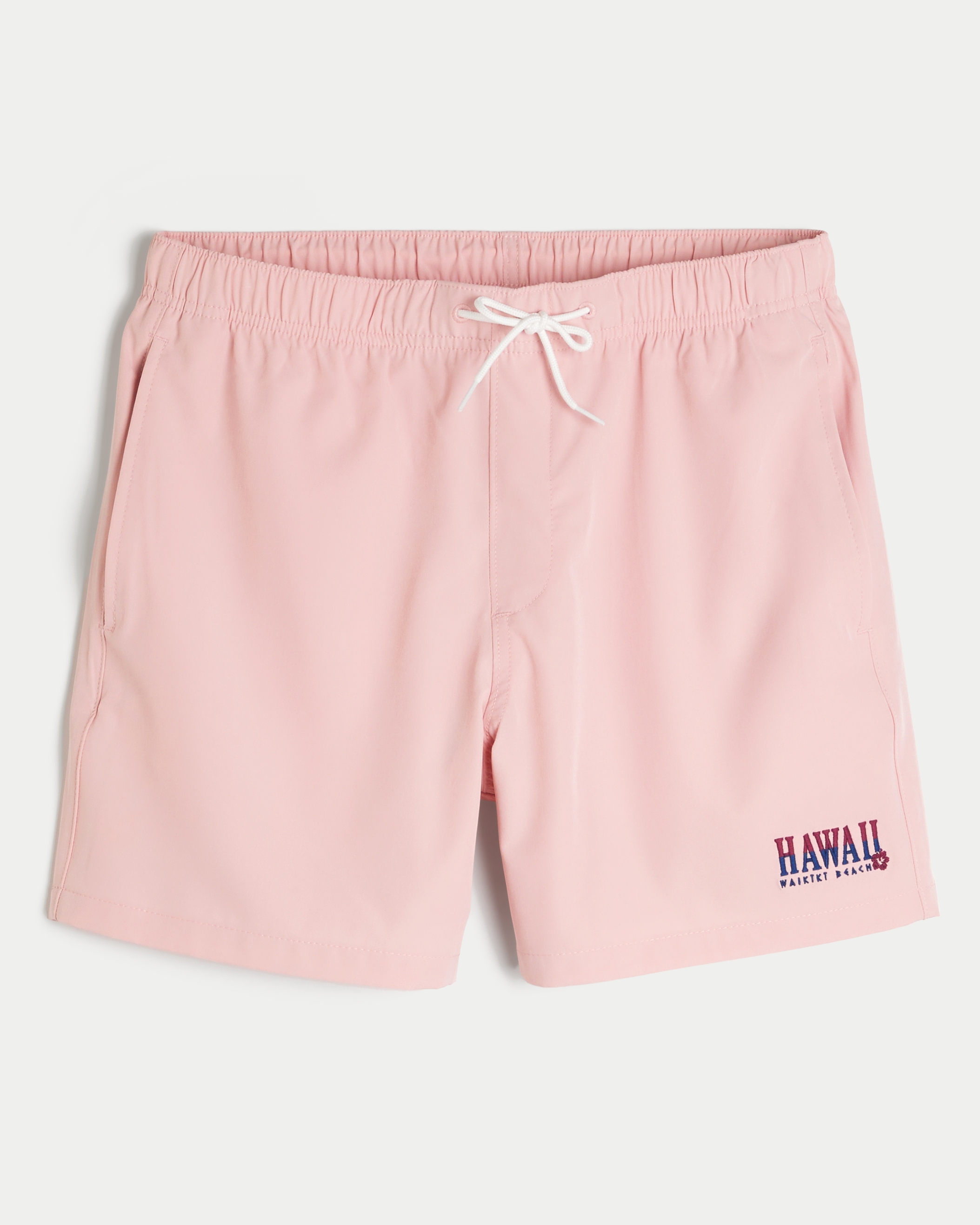 Hawaii Graphic Mid-Thigh Volley Swim Trunks