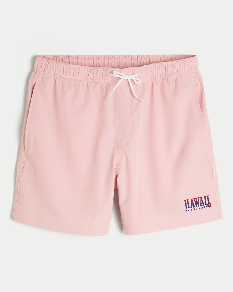 Hawaii Graphic Guard Swim Trunks 6"
