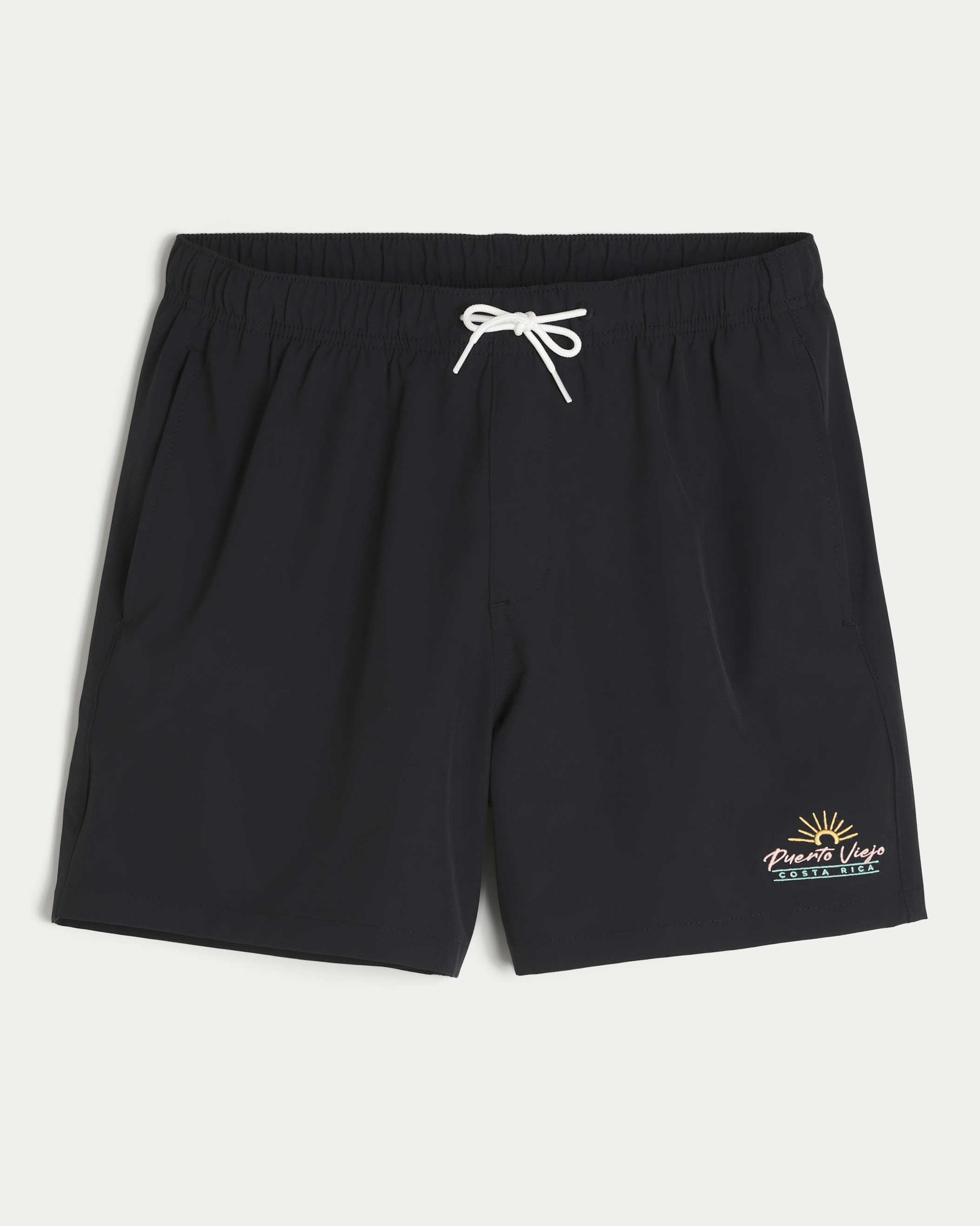 Puerto Viejo Graphic Mid-Thigh Volley Swim Trunks