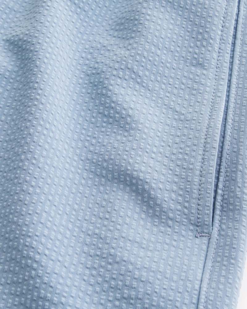 Seersucker Guard Swim Trunks 6"