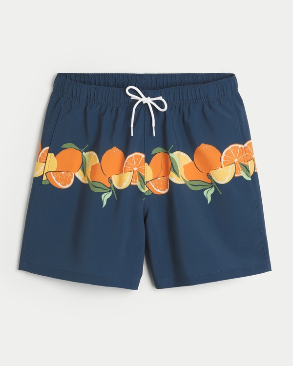 Mid-Thigh Volley Swim Trunks, Dark Teal view 1