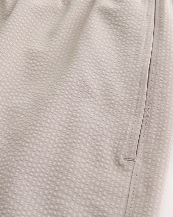 Mid-Thigh Seersucker Volley Swim Trunks