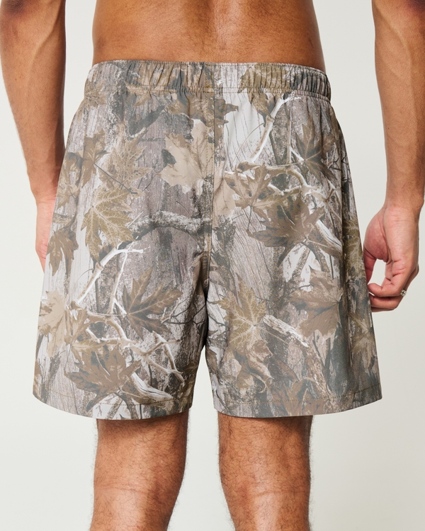 Camo Volley Swim Trunks, Light Brown Camo view 2