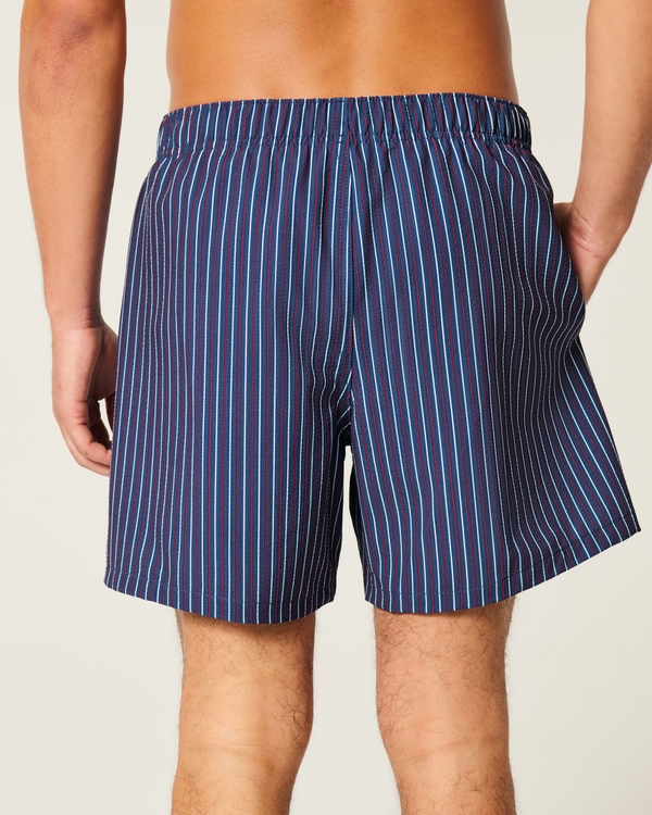 Mid-Thigh Seersucker Volley Swim Trunks