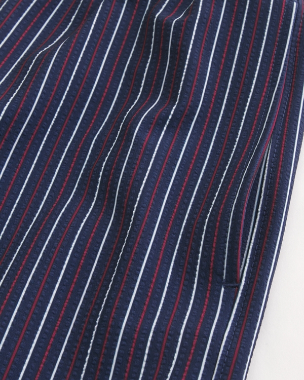 Mid-Thigh Seersucker Volley Swim Trunks