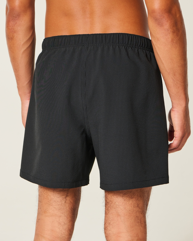 Mid-Thigh Seersucker Volley Swim Shorts