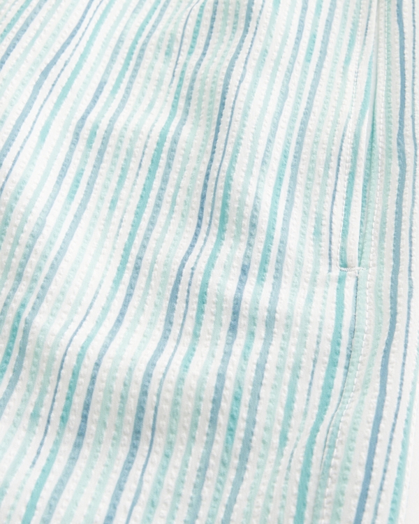 Mid-Thigh Seersucker Volley Swim Trunks