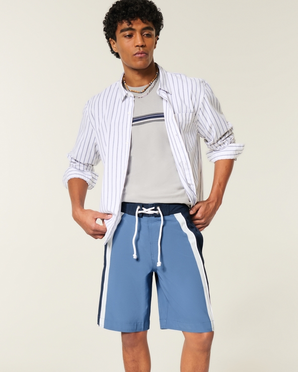 At-the-Knee Boardshorts, Dark Blue view 1