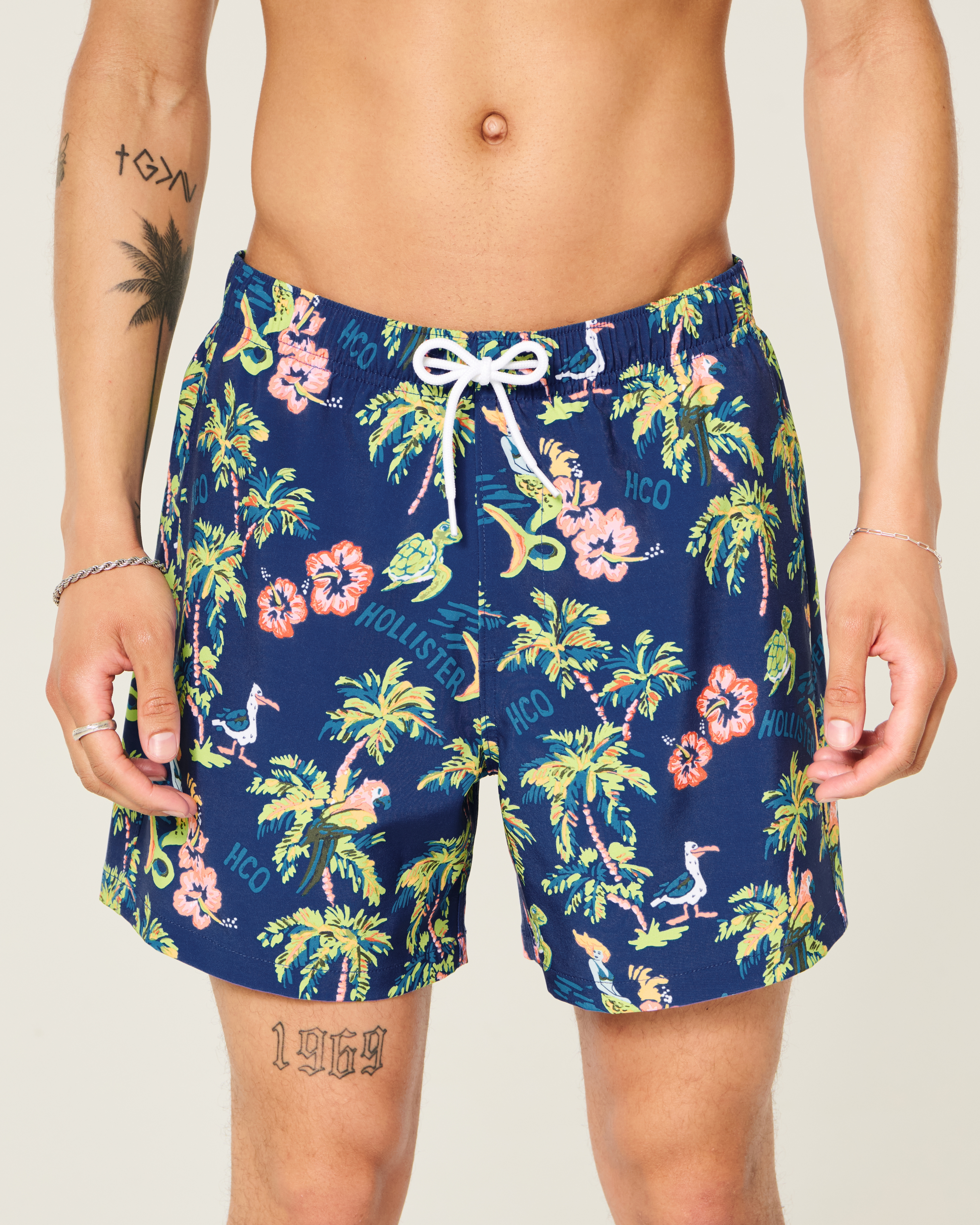 Mid-Thigh Swim Trunks