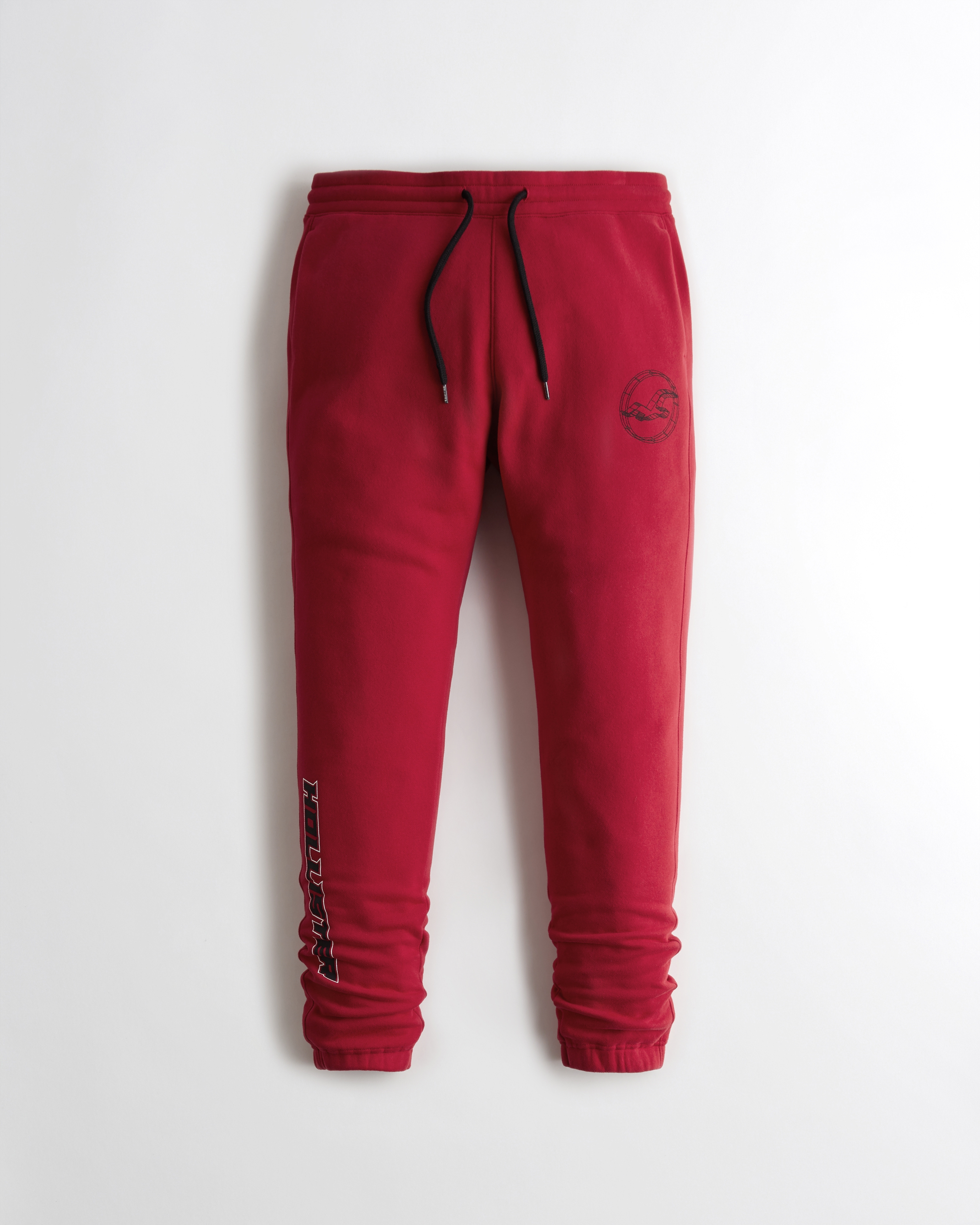 Hollister Sweatpants Cherry Apple Red Joggers Elastic Waist