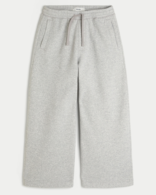 Hollister Feel Good Ultra Baggy Sweatpants, Heather Gray view 1