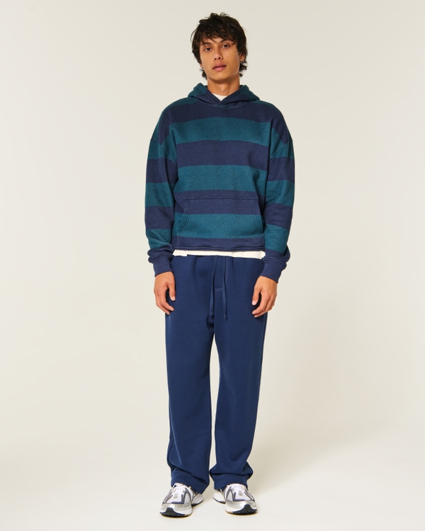 Back Pocket Graphic Baggy Sweatpants, Navy view 1
