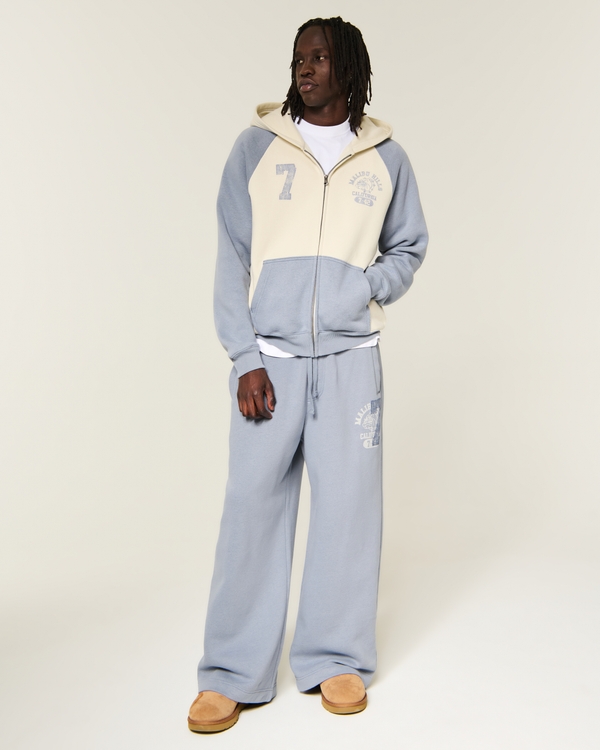 Hollister Feel Good Ultra Baggy Graphic Sweatpants, Heather Blue view 2