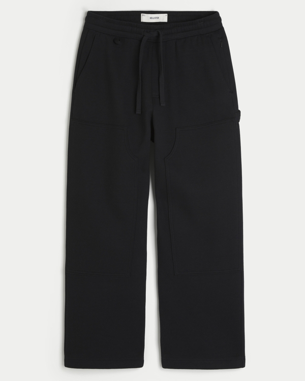 Double Knee Super Baggy Sweatpants, Black view 1