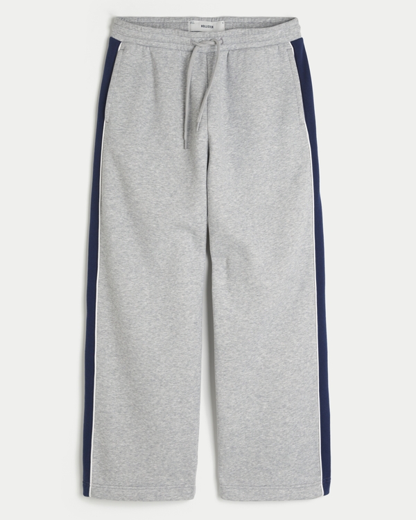 Side Stripe Super Baggy Sweatpants, Heather Gray view 1