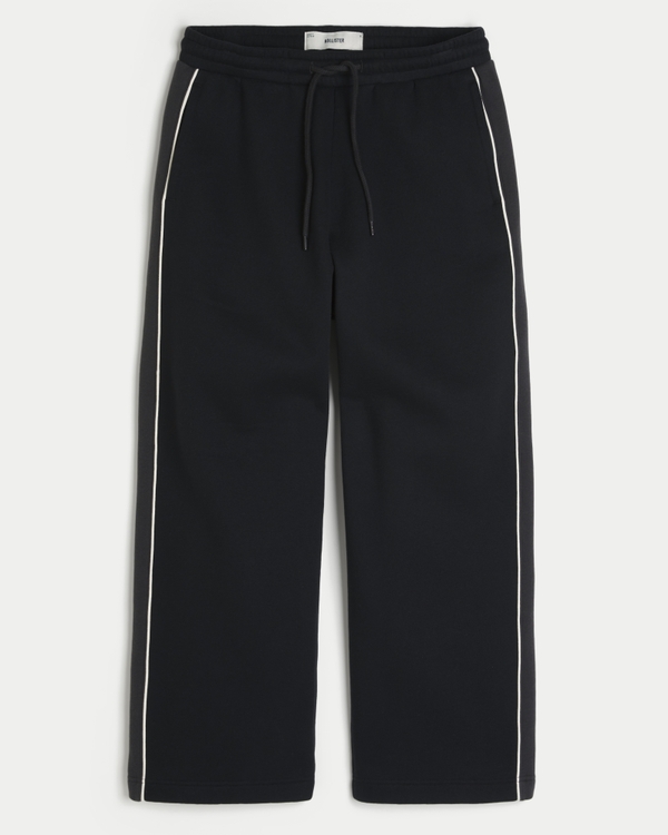 Side Stripe Super Baggy Sweatpants, Black view 1
