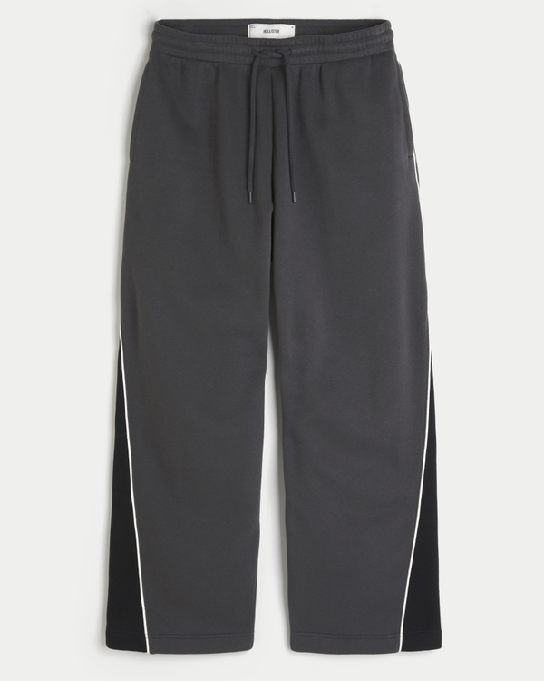 Side Stripe Super Baggy Sweatpants, Charcoal view 1