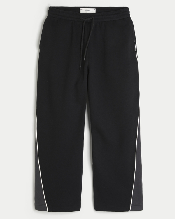 Side Stripe Super Baggy Sweatpants, Black view 1