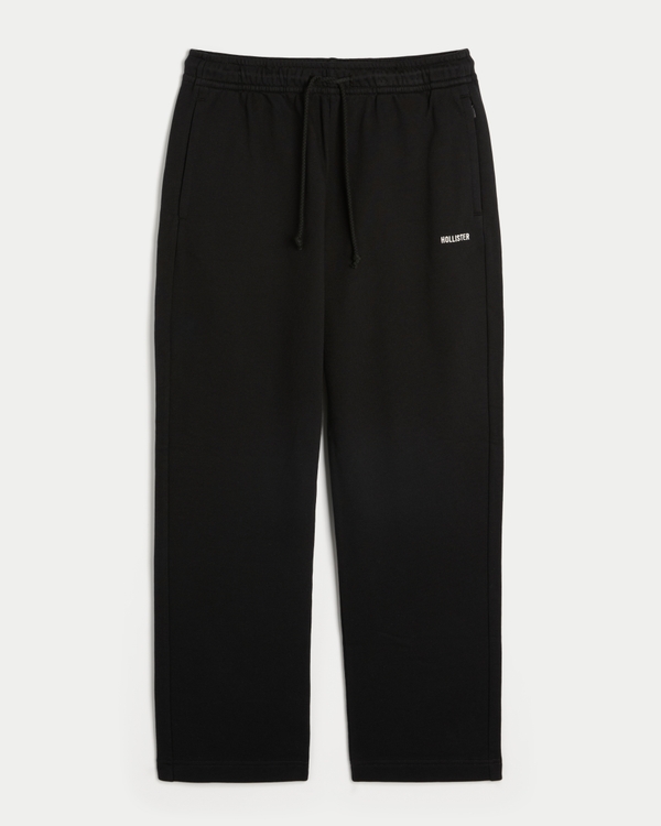 Hollister Feel Good Cotton Relaxed Straight Sweatpants, Black view 1