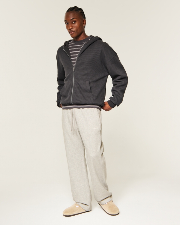 Hollister Feel Good Cotton Relaxed Straight Sweatpants, Heather Gray view 1