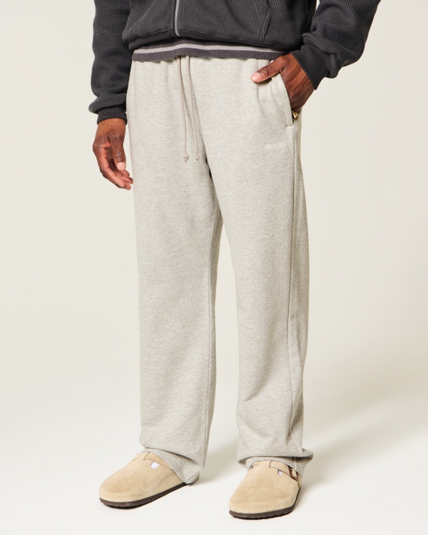 Hollister Feel Good Cotton Relaxed Straight Sweatpants, Heather Gray view 2