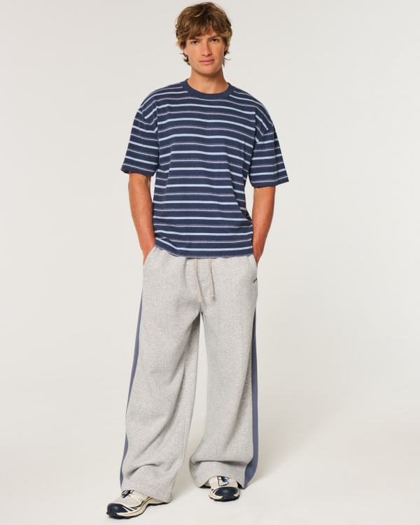 Hollister Feel Good Ultra Baggy Side Blocking Sweatpants, Heather Gray view 1
