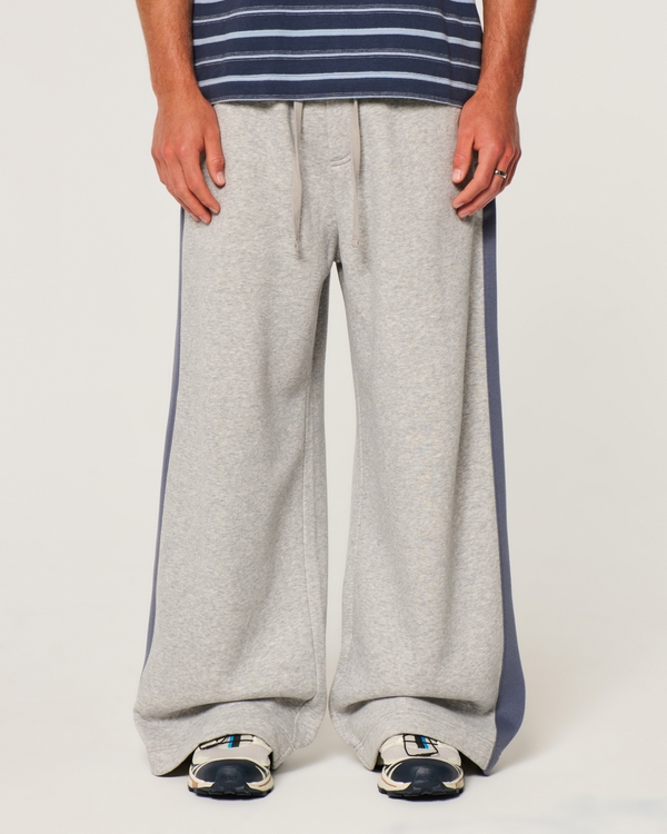 Hollister Feel Good Ultra Baggy Side Blocking Sweatpants, Heather Gray view 2