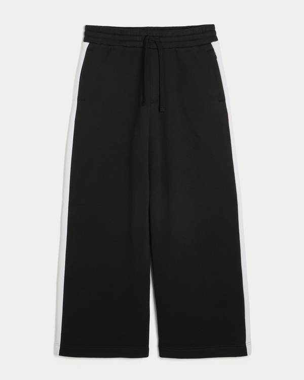 Hollister Feel Good Ultra Baggy Side Blocking Sweatpants, Black view 1