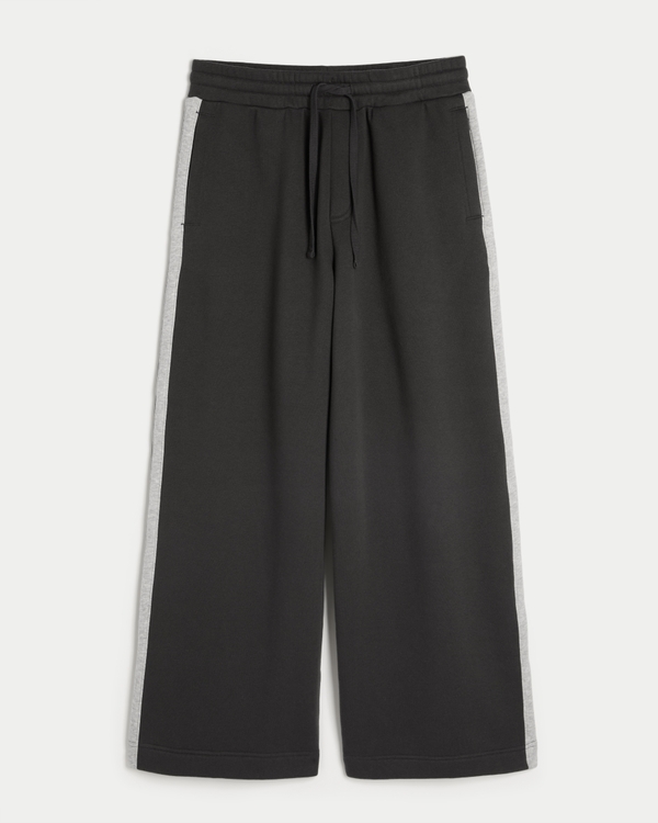 Hollister Feel Good Ultra Baggy Side Blocking Sweatpants, Charcoal view 1