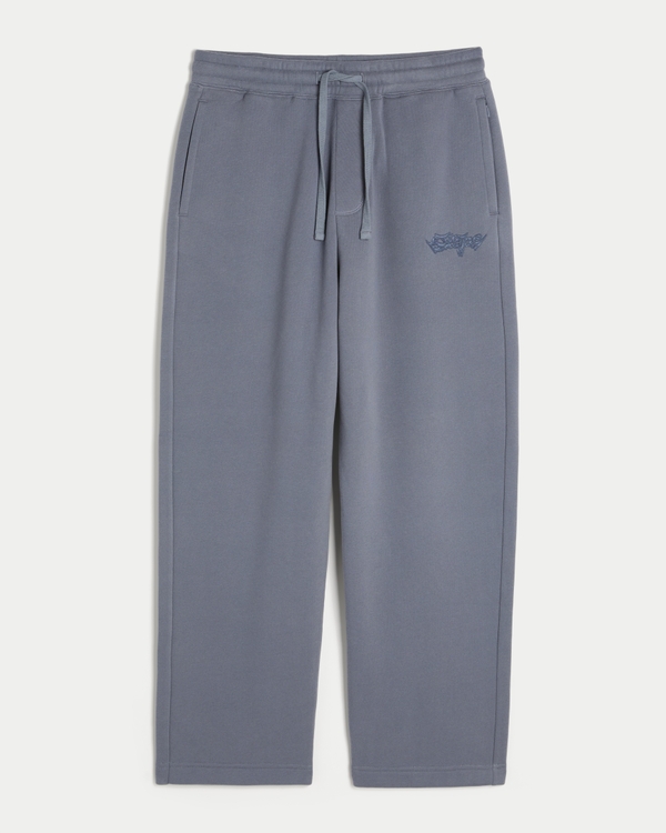 Hollister Feel Good Graphic Baggy Sweatpants, Dark Blue view 1