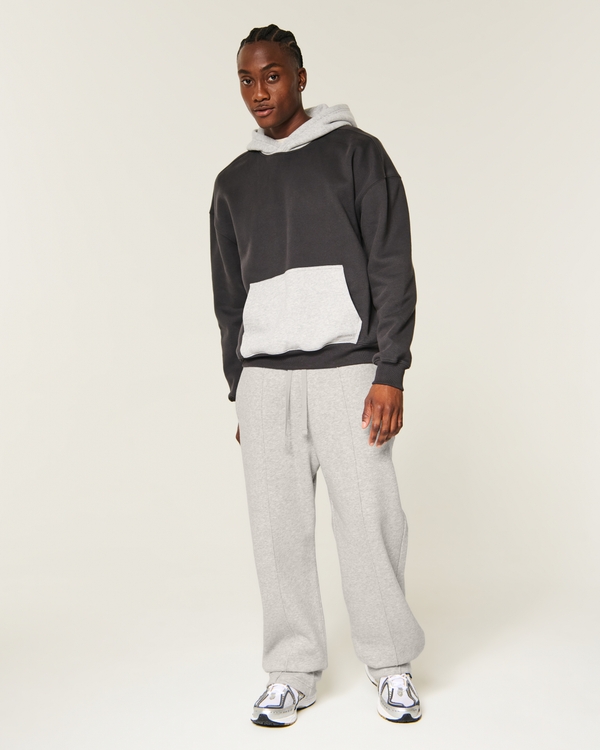 Baggy Pintuck Sweatpants, Heather Gray view 1