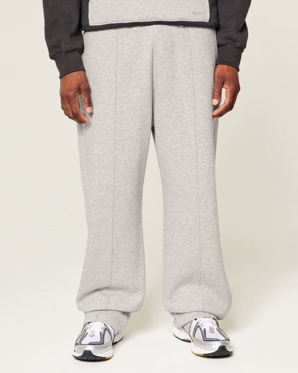 Baggy Pintuck Sweatpants, Heather Gray view 2