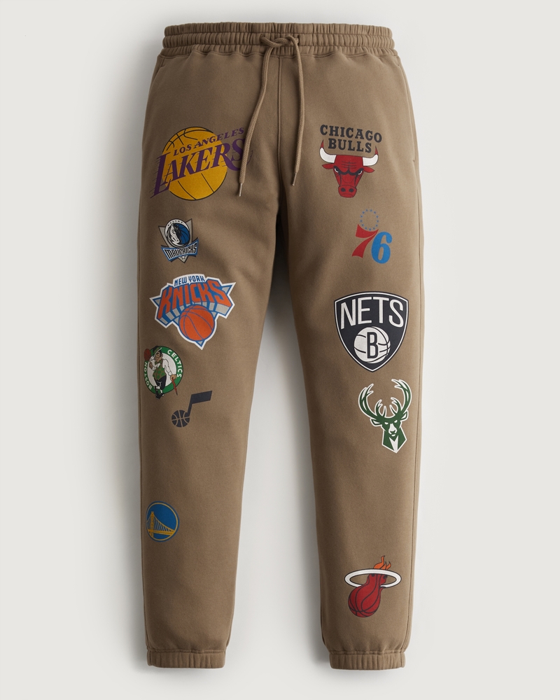 Men's Relaxed NBA Print Logo Graphic Sweatpants Men's Clearance