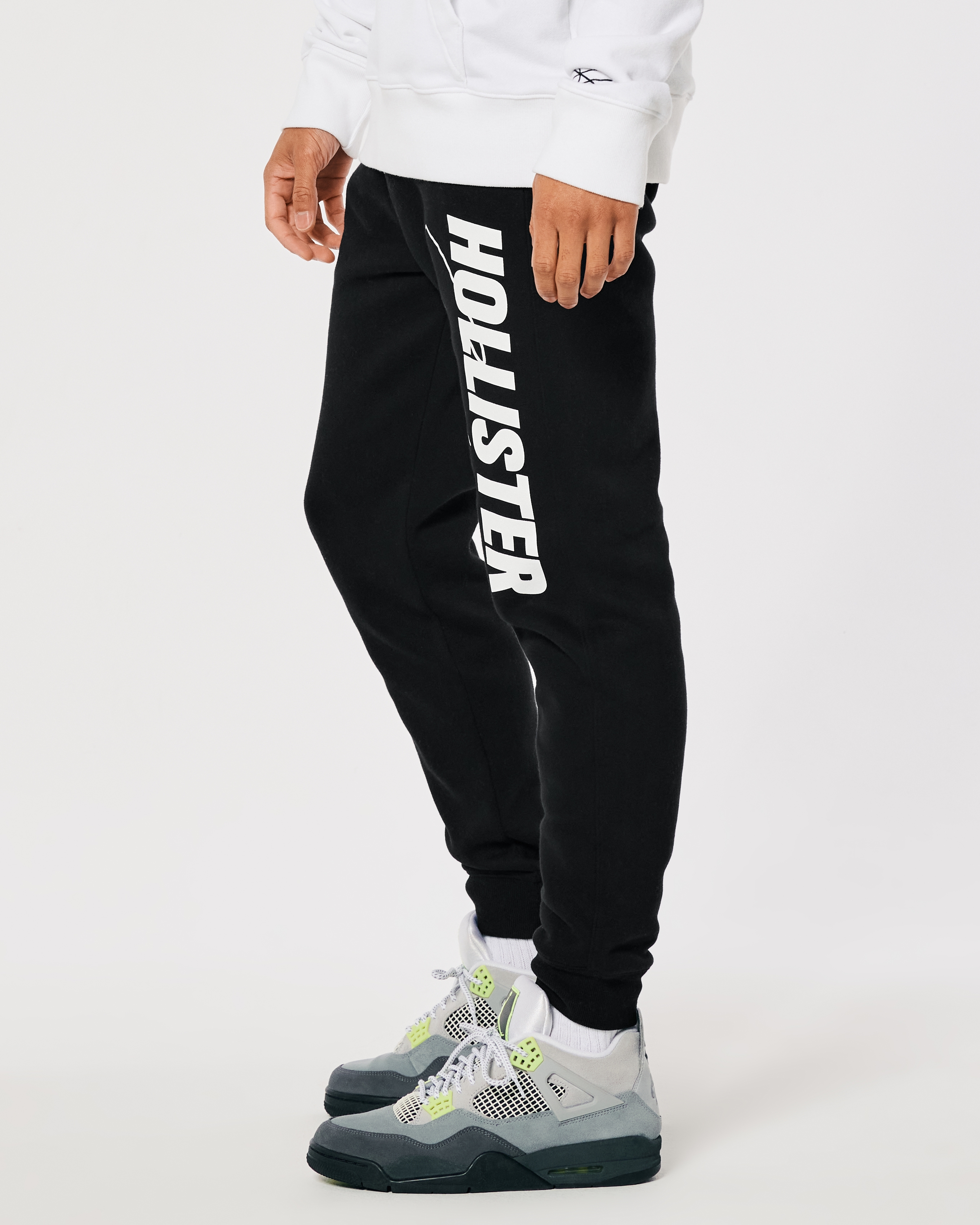 Hollister Relaxed Fleece Holographic Logo Joggers