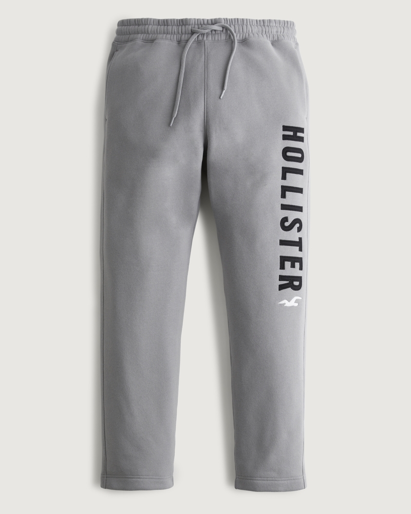 Hollister logo detail sweatpants in gray