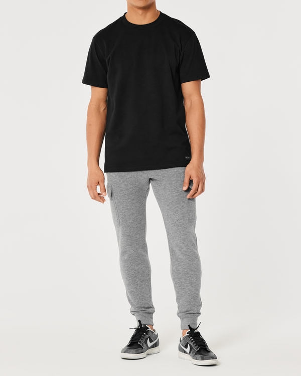 Fleece Cargo Joggers, Heather Grey