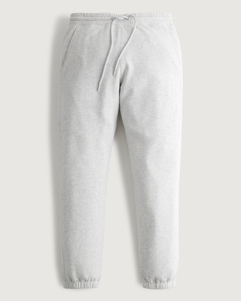 Hollister Co. LOGO JOGGER - Tracksuit bottoms - light grey/grey 