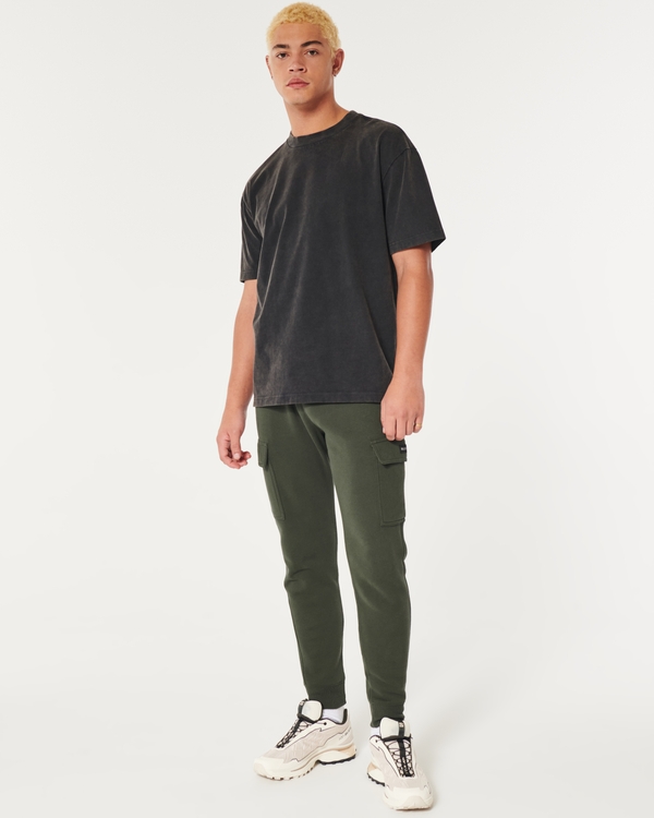 Fleece Cargo Joggers, Dark Olive