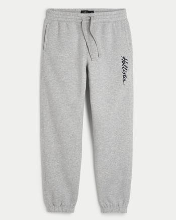 Men s Fleece Logo Joggers Men s New Arrivals HollisterCo