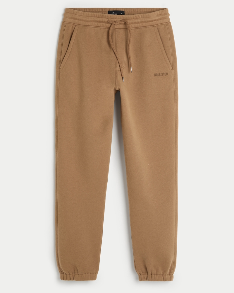 Hollister Co. FLEECE LOGO JOGGERS - Tracksuit bottoms - FLAT GREY/grey 