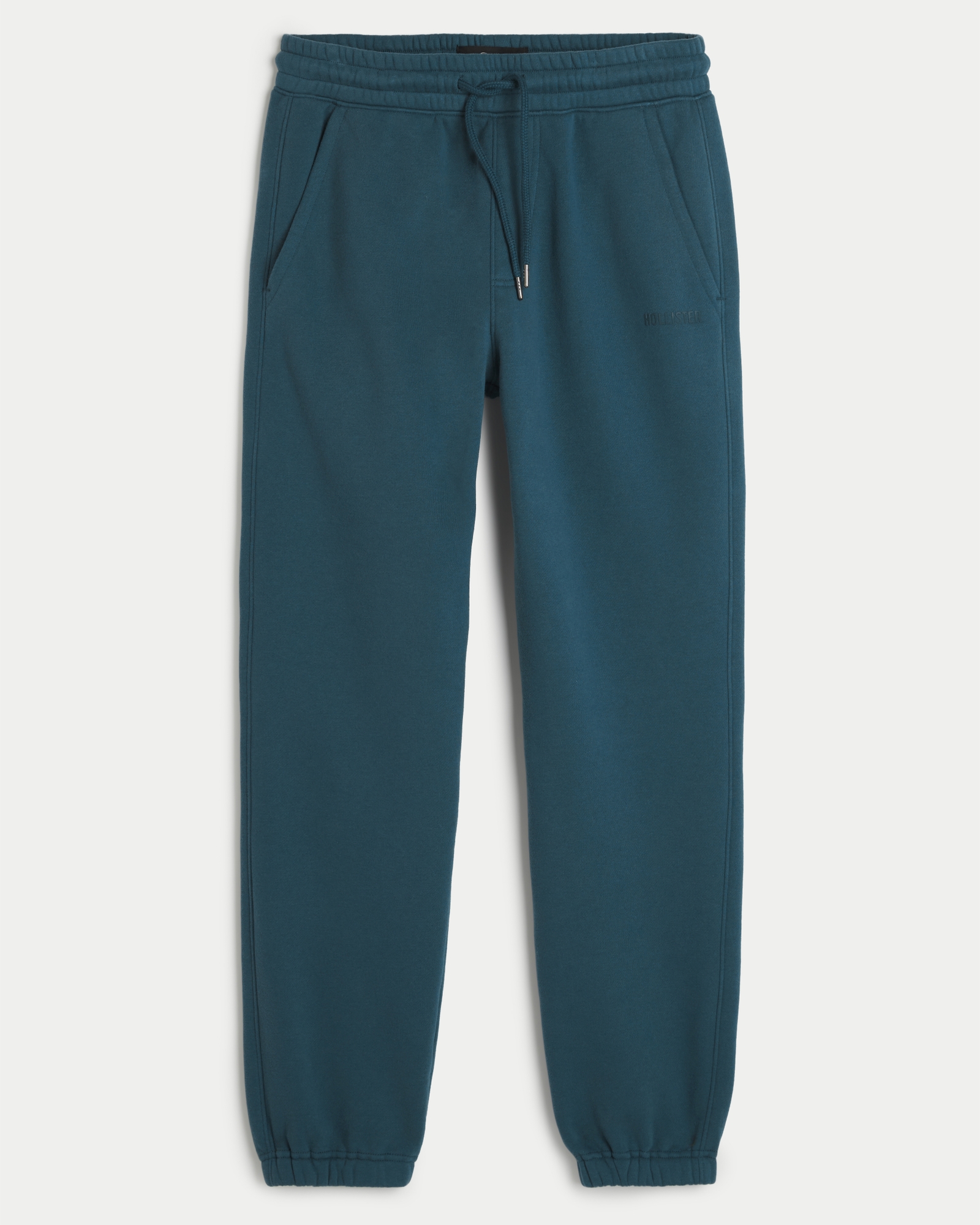 Hollister Logo Banded Sweatpants ($40) ❤ liked on Polyvore featuring  activewear, activewear pants, navy, log…