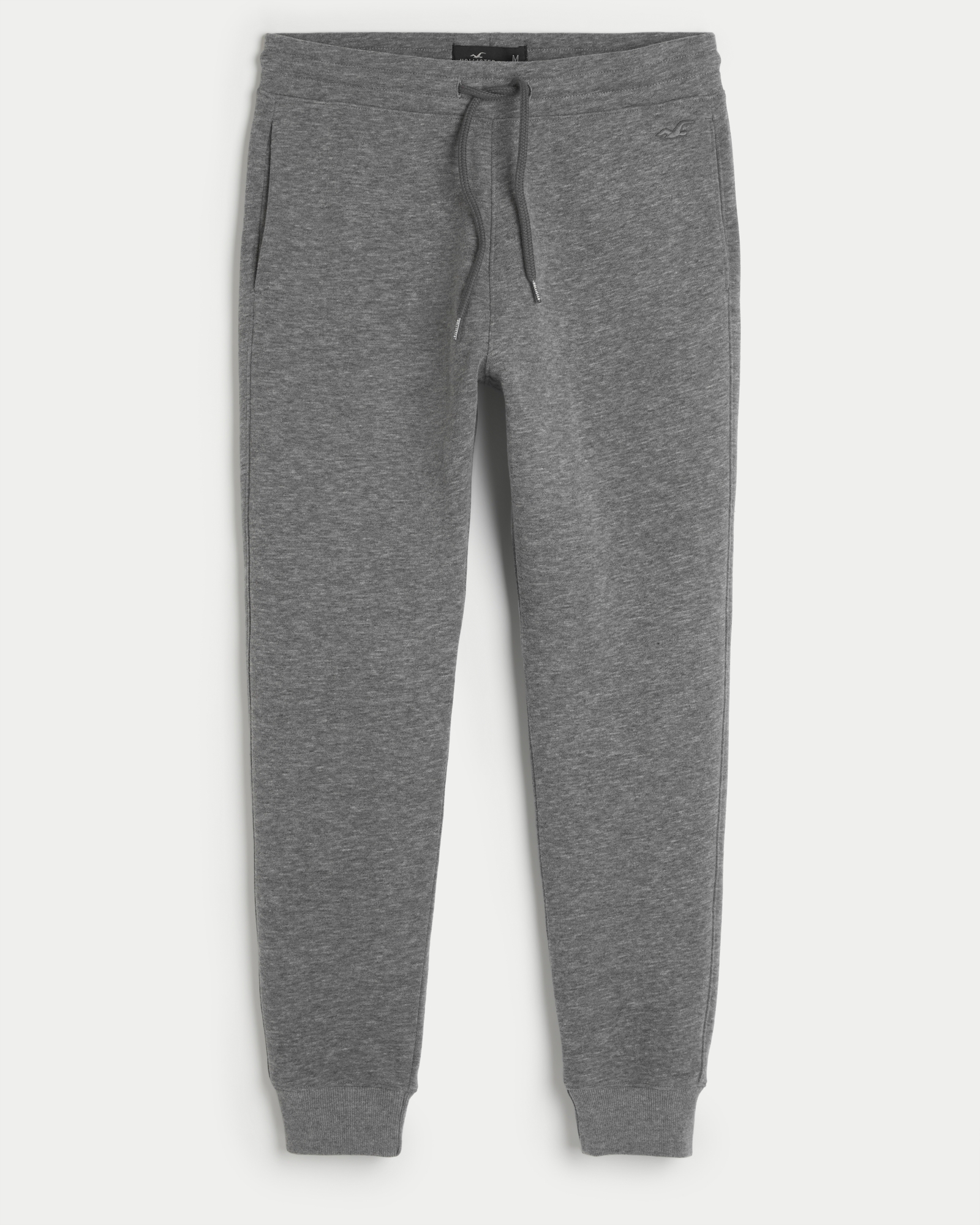 hollister joggers men's size M activewear gym gray embroidered logo low  Rise