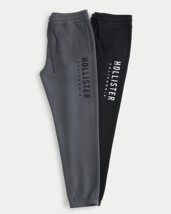 Hollister logo fleece legging in medium grey