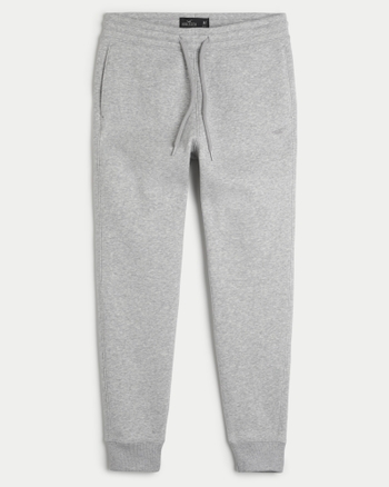 Hollister women’s medium gray sweatpants with embroidery on left leg.